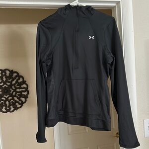 Under Armour black Half-Zip Hoodie- cold gear, fitted style.